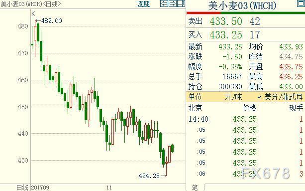 （2024年7月19日）今日小麦期货和美小麦价格行情查询