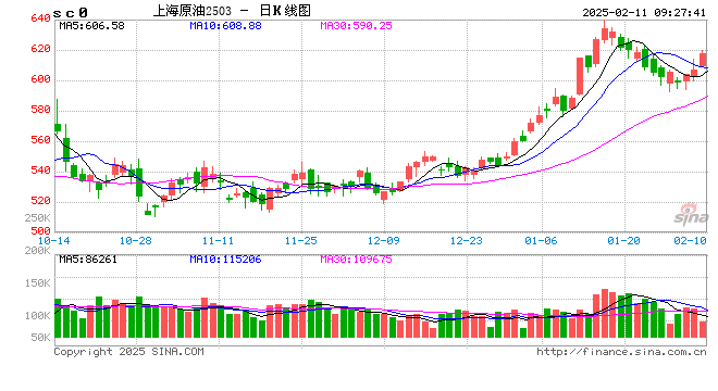 原油期货3月13日主力小幅上涨1.10% 收报523.0元